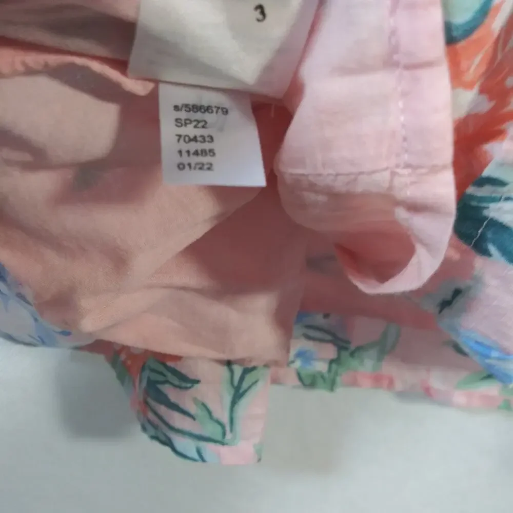 Loft Garden Lacy Tiered Square Neck Top Angel Pink Size Small